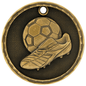 Soccer 3-D Medal-Gold