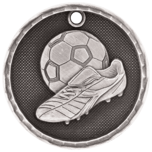 Soccer 3-D Medal-Silver