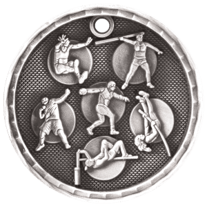 Track & Field 3-D Medal-Silver