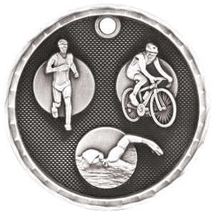 Triathlon 3-D Medal-Silver