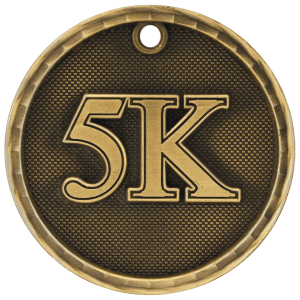 5K 3-D Medal-Gold