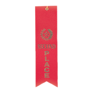 2nd Place Carded Ribbon with String