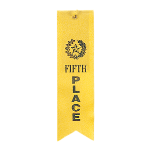 5th Place Carded Ribbon with String