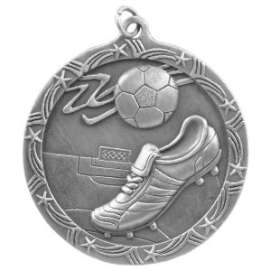 Soccer Shooting Star Medal-Silver