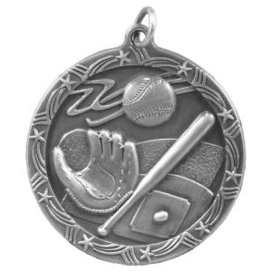 Baseball/Softball Shooting Star Medal-Silver