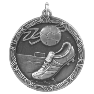 Soccer Shooting Star Medal-Silver