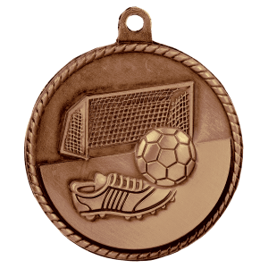 Soccer High Relief Soccer Medal-Bronze