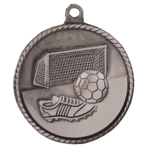 Soccer High Relief Soccer Medal-Silver