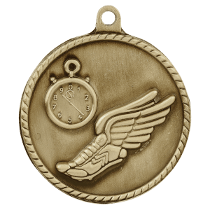 Track High Relief Medal-Gold